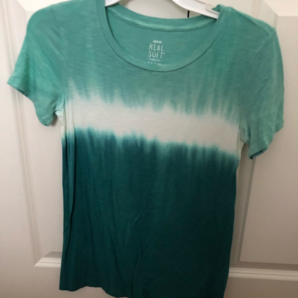 Aerie green fade the dye short sleeve tee